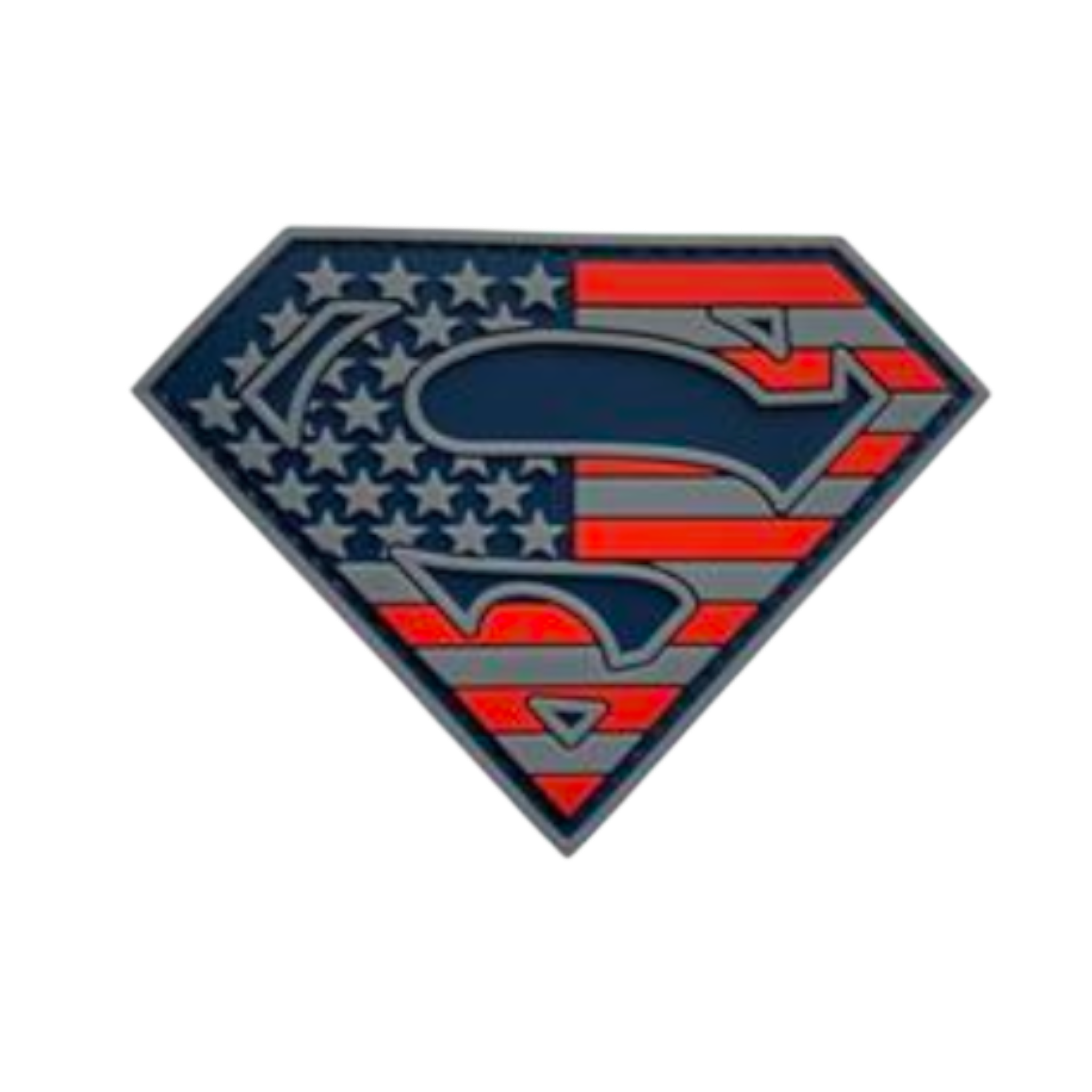 Man of Steel Symbol PVC morale patch, 3.5x3 inch, superhero symbol, velcro backed