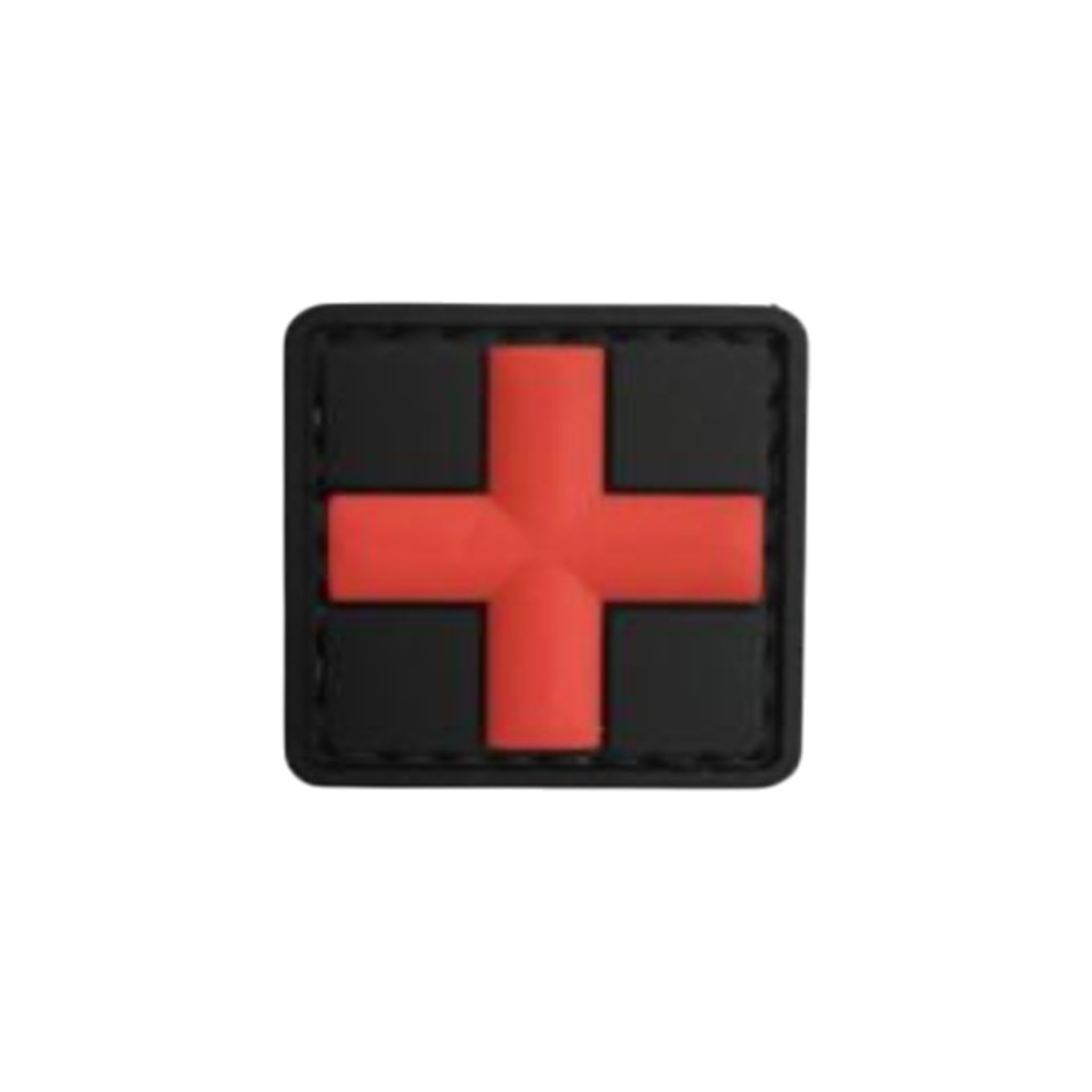 Medic Cross 3D PVC patch, 1.18 inch, raised 3D medical cross, velcro backed