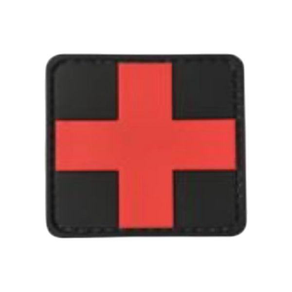 Medic Cross PVC patch, 2 inch, medical cross identification, velcro backed