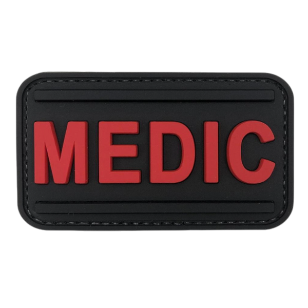 Medic PVC patch, 3x1.57 inch, military medical identification, velcro backed