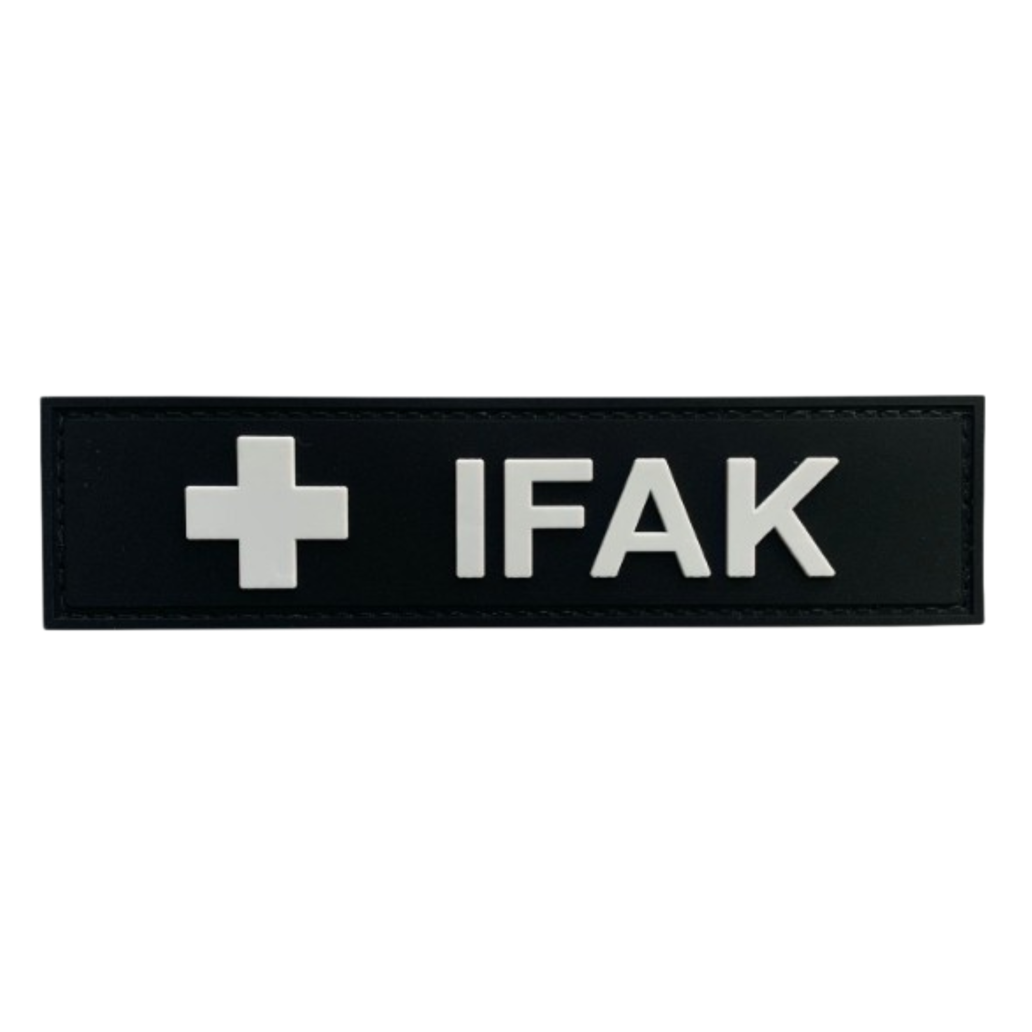 IFAK Large PVC patch, 5.3x1.37 inch, Individual First Aid Kit label, velcro backed