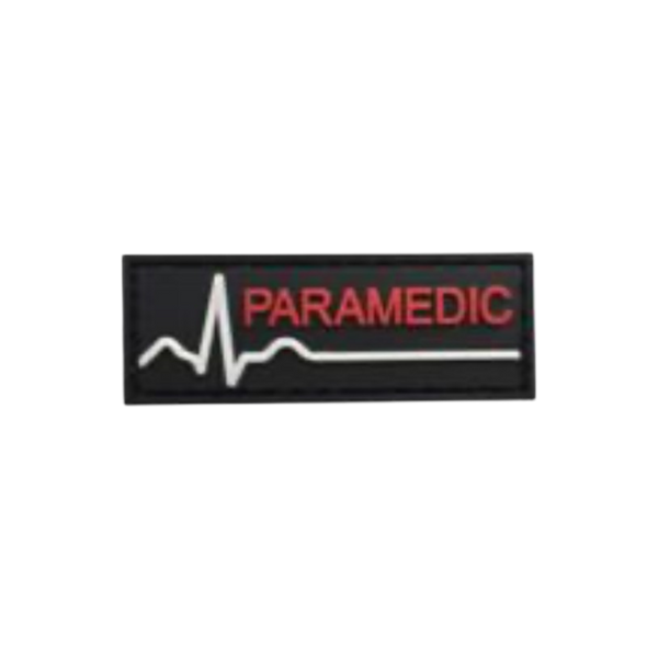 Paramedic Small PVC patch, 2x0.78 inch, EMS identification, velcro backed