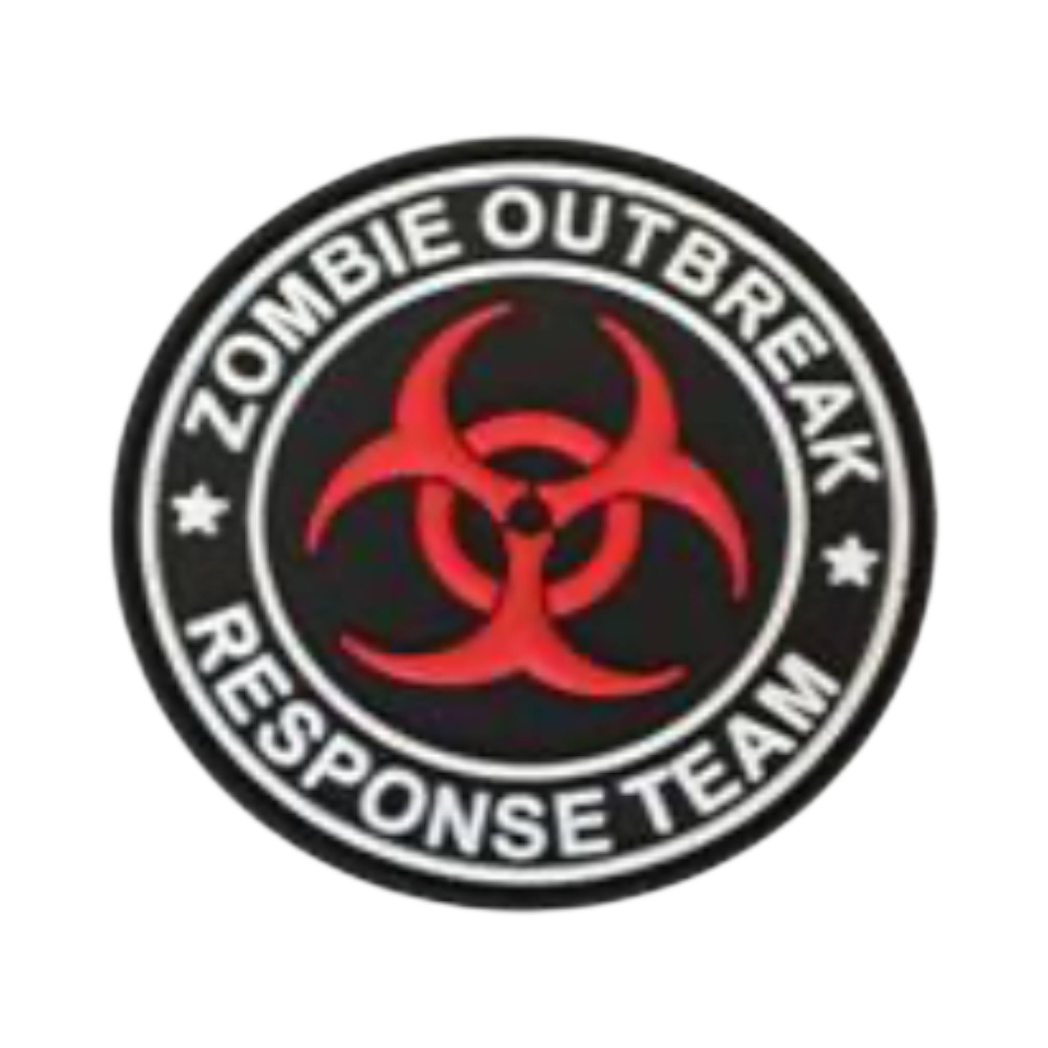 Zombie Outbreak Response Team Biohazard PVC morale patch, 2.36 inch round, velcro backed