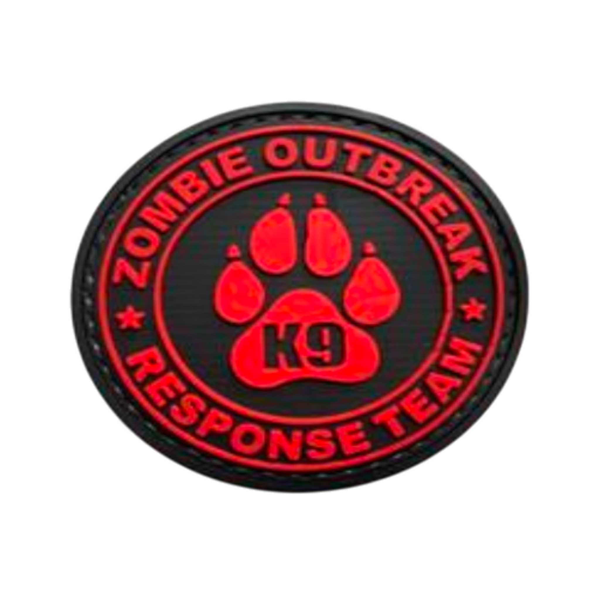 Zombie Outbreak Response Team K9 PVC morale patch, 2.36 inch round, velcro backed