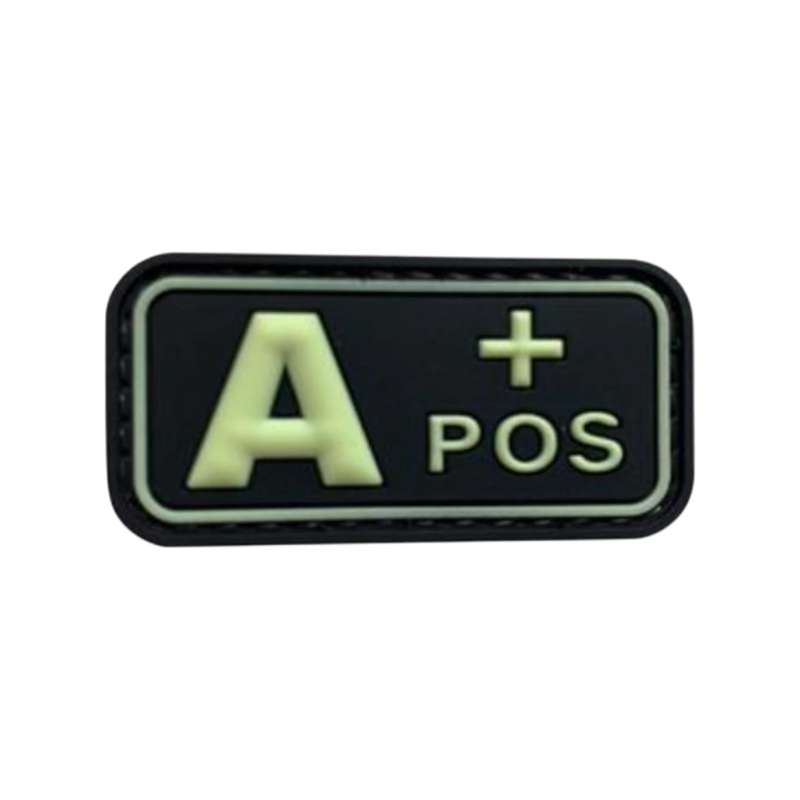 Blood Type Glow in the Dark Small Rectangle - PVC