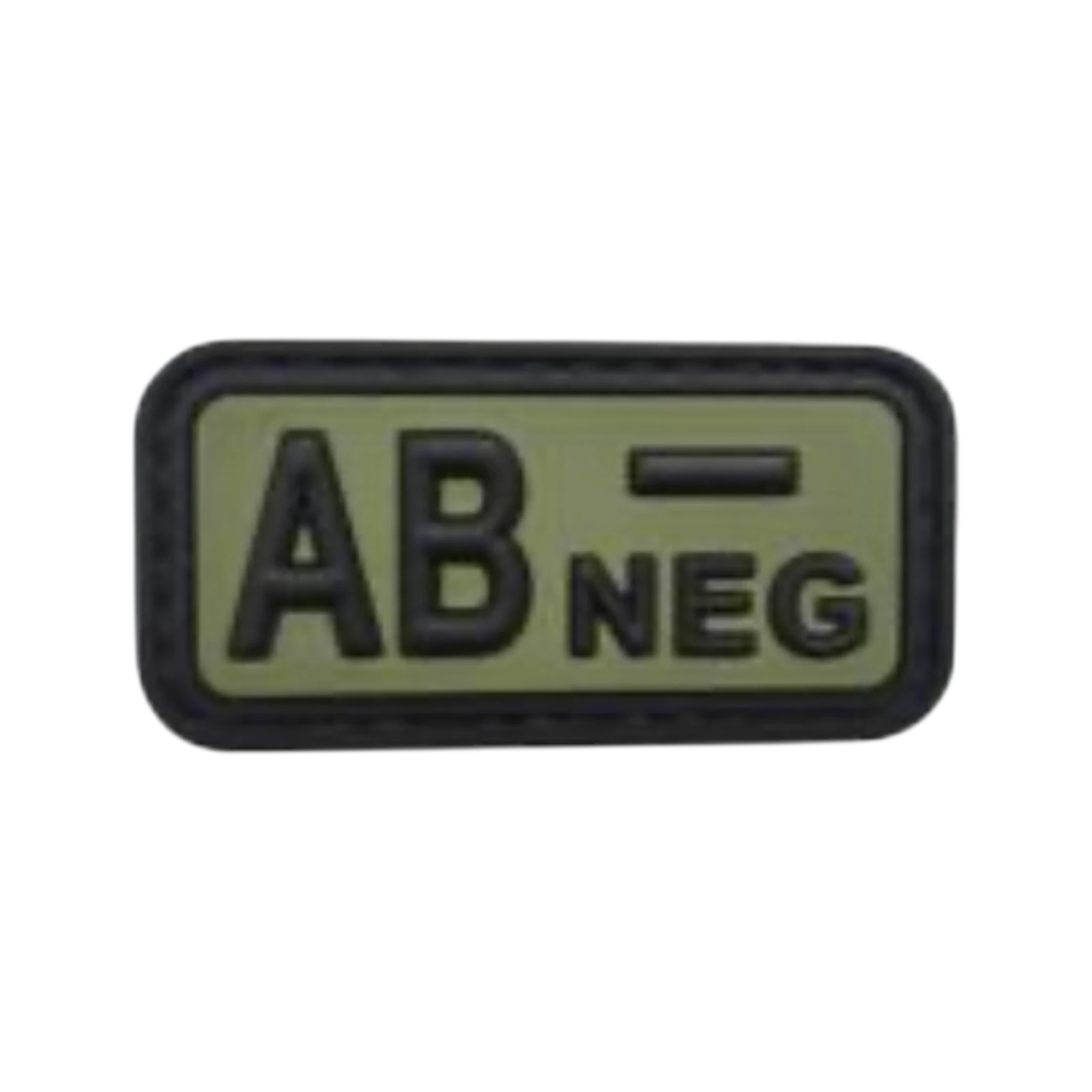 Blood Type Green Black Small Rectangle PVC patch, 2x1 inch, velcro backed