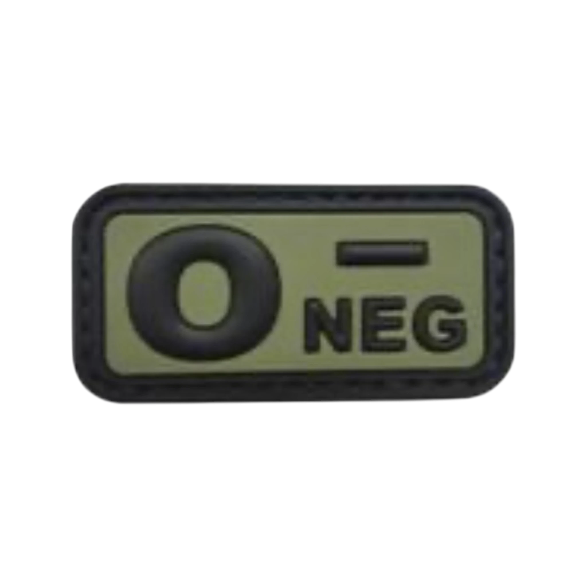 Blood Type Green Black Small Rectangle PVC patch, 2x1 inch, velcro backed