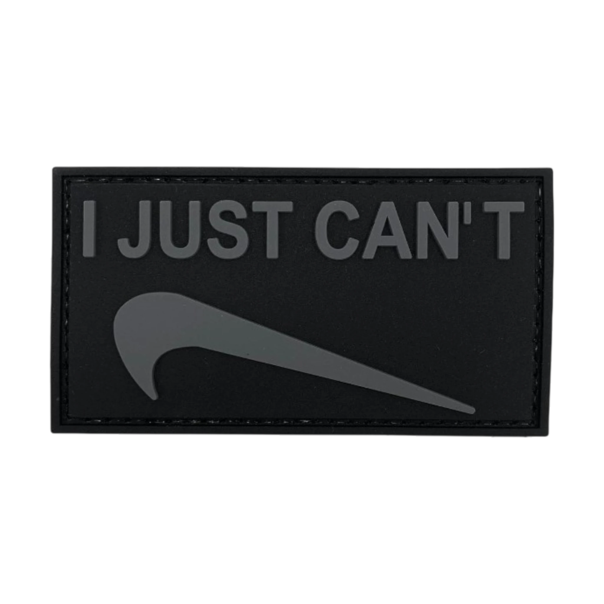 I Just Can't PVC morale patch, 3x1.75 inch, funny, velcro backed