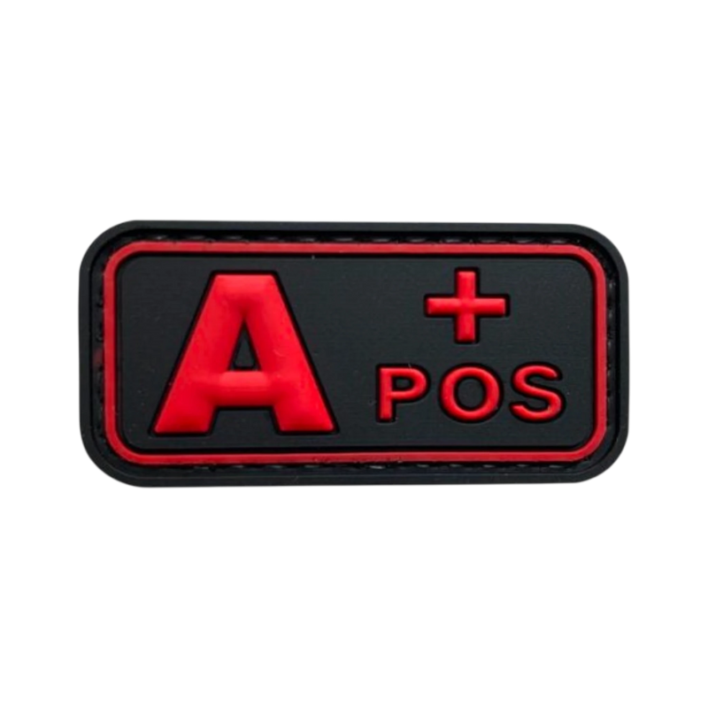 Blood Type Red / Black Small Rectangle - PVC