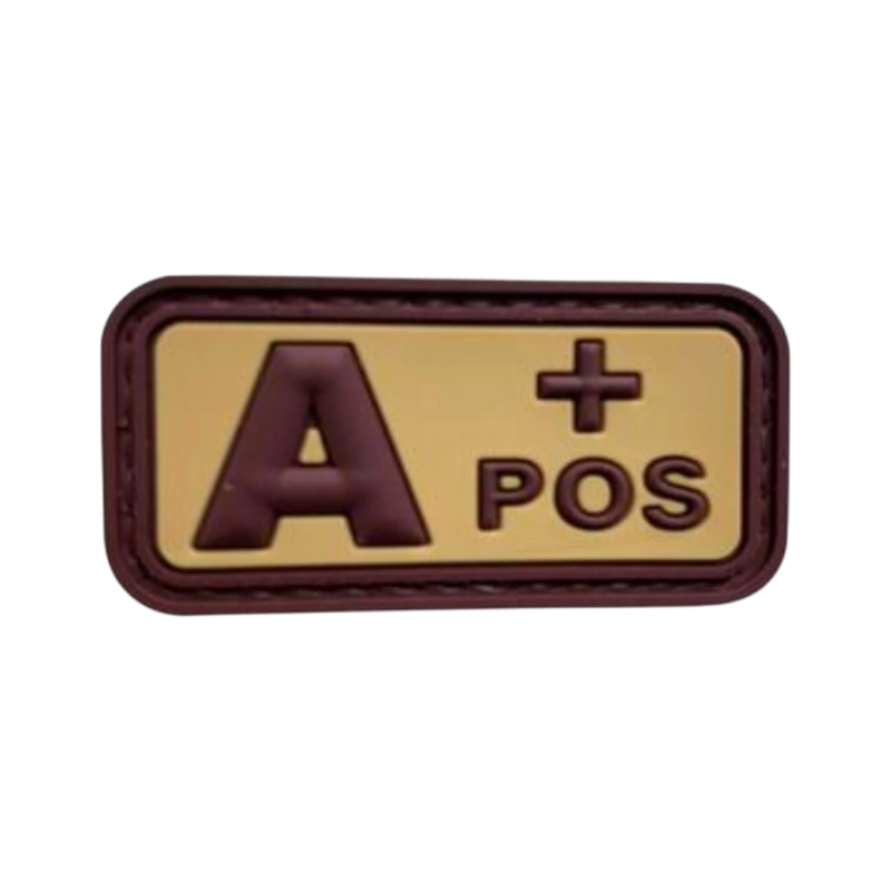 Blood Type Brown / Tan Small Rectangle - PVC